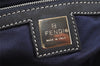 Authentic FENDI Zucchino Shoulder Hand Bag Canvas Leather Navy Blue 4230I