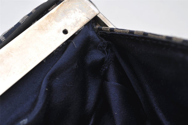 Authentic FENDI Zucchino Shoulder Hand Bag Canvas Leather Navy Blue 4230I
