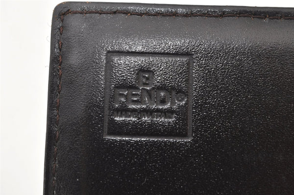 Authentic FENDI Vintage Zucca Long Wallet Purse Canvas Leather Brown 4230K