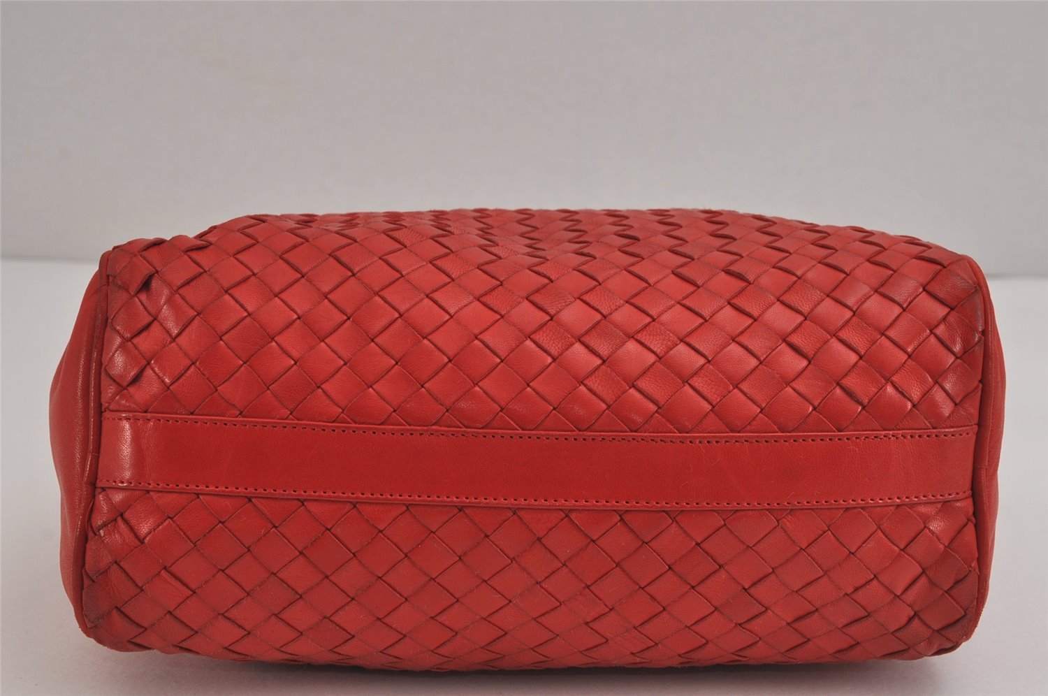 Authentic BOTTEGA VENETA Intrecciato Leather Shoulder Cross Bag Purse Red 4231J