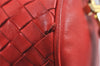 Authentic BOTTEGA VENETA Intrecciato Leather Shoulder Cross Bag Purse Red 4231J