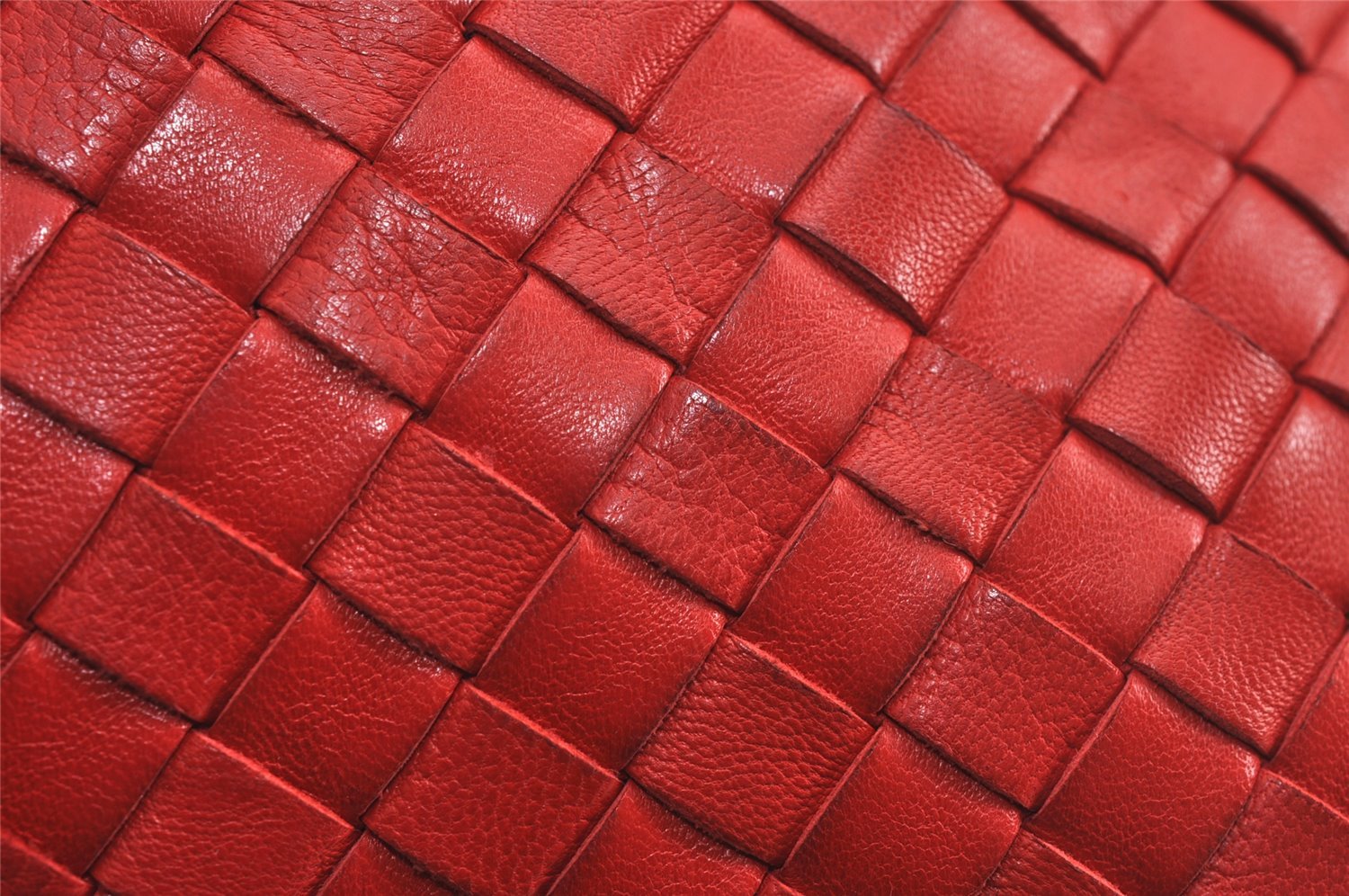 Authentic BOTTEGA VENETA Intrecciato Leather Shoulder Cross Bag Purse Red 4231J