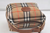 Authentic Burberrys Nova Check Canvas Leather Hand Bag Purse Beige 4231K