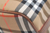 Authentic Burberrys Nova Check Canvas Leather Hand Bag Purse Beige 4231K