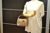 Authentic Burberrys Nova Check Canvas Leather Hand Bag Purse Beige 4231K