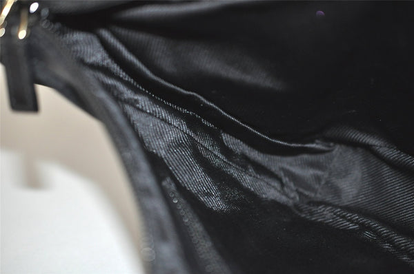 Authentic GUCCI Shoulder Cross Body Bag GG Canvas Leather 0190433 Black 4232I