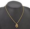 Authentic Christian Dior Gold Tone Rhinestone Chain Pendant Necklace CD 4232K