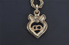 Authentic Christian Dior Gold Tone Rhinestone Chain Pendant Necklace CD 4232K