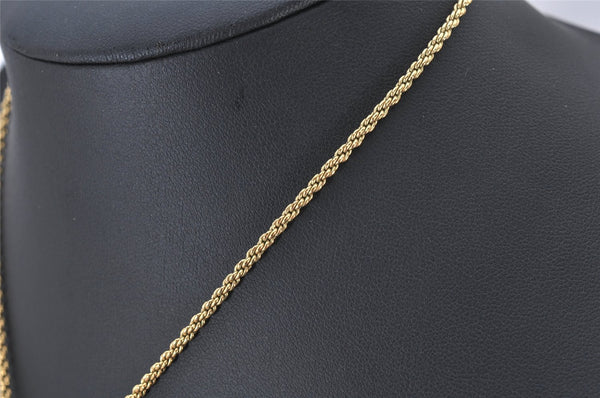 Authentic Christian Dior Gold Tone Rhinestone Chain Pendant Necklace CD 4232K