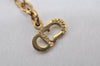 Authentic Christian Dior Gold Tone Rhinestone Chain Pendant Necklace CD 4232K