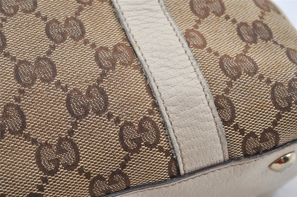 Authentic GUCCI Abbey Shoulder Tote Bag GG Canvas Leather 141470 Brown 4233I