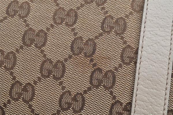 Authentic GUCCI Abbey Shoulder Tote Bag GG Canvas Leather 141470 Brown 4233I