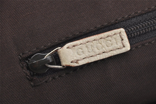 Authentic GUCCI Abbey Shoulder Tote Bag GG Canvas Leather 141470 Brown 4233I