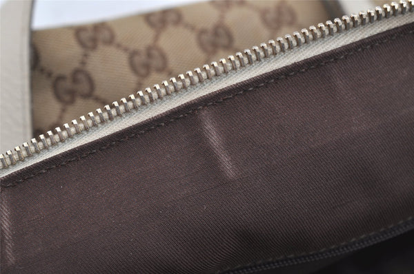 Authentic GUCCI Abbey Shoulder Tote Bag GG Canvas Leather 141470 Brown 4233I