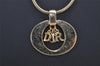 Authentic Christian Dior Gold Tone Chain Pendant Necklace CD 4233K