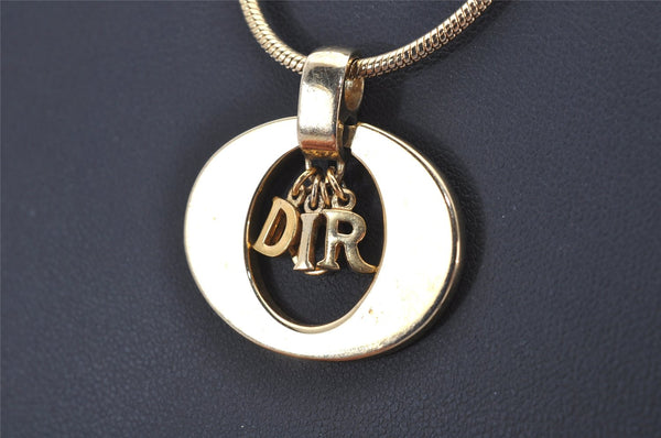 Authentic Christian Dior Gold Tone Chain Pendant Necklace CD 4233K