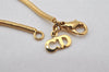 Authentic Christian Dior Gold Tone Chain Pendant Necklace CD 4233K