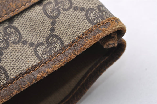 Authentic GUCCI Vintage Shoulder Hand Tote Bag GG PVC Leather Brown 4234I