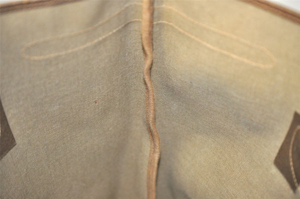 Authentic GUCCI Vintage Shoulder Hand Tote Bag GG PVC Leather Brown 4234I