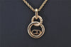 Authentic Christian Dior Gold Tone Chain Pendant Necklace CD 4234K