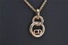 Authentic Christian Dior Gold Tone Chain Pendant Necklace CD 4234K