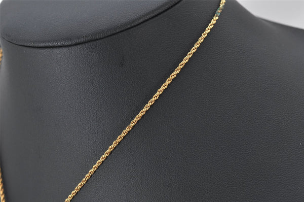 Authentic Christian Dior Gold Tone Chain Pendant Necklace CD 4234K