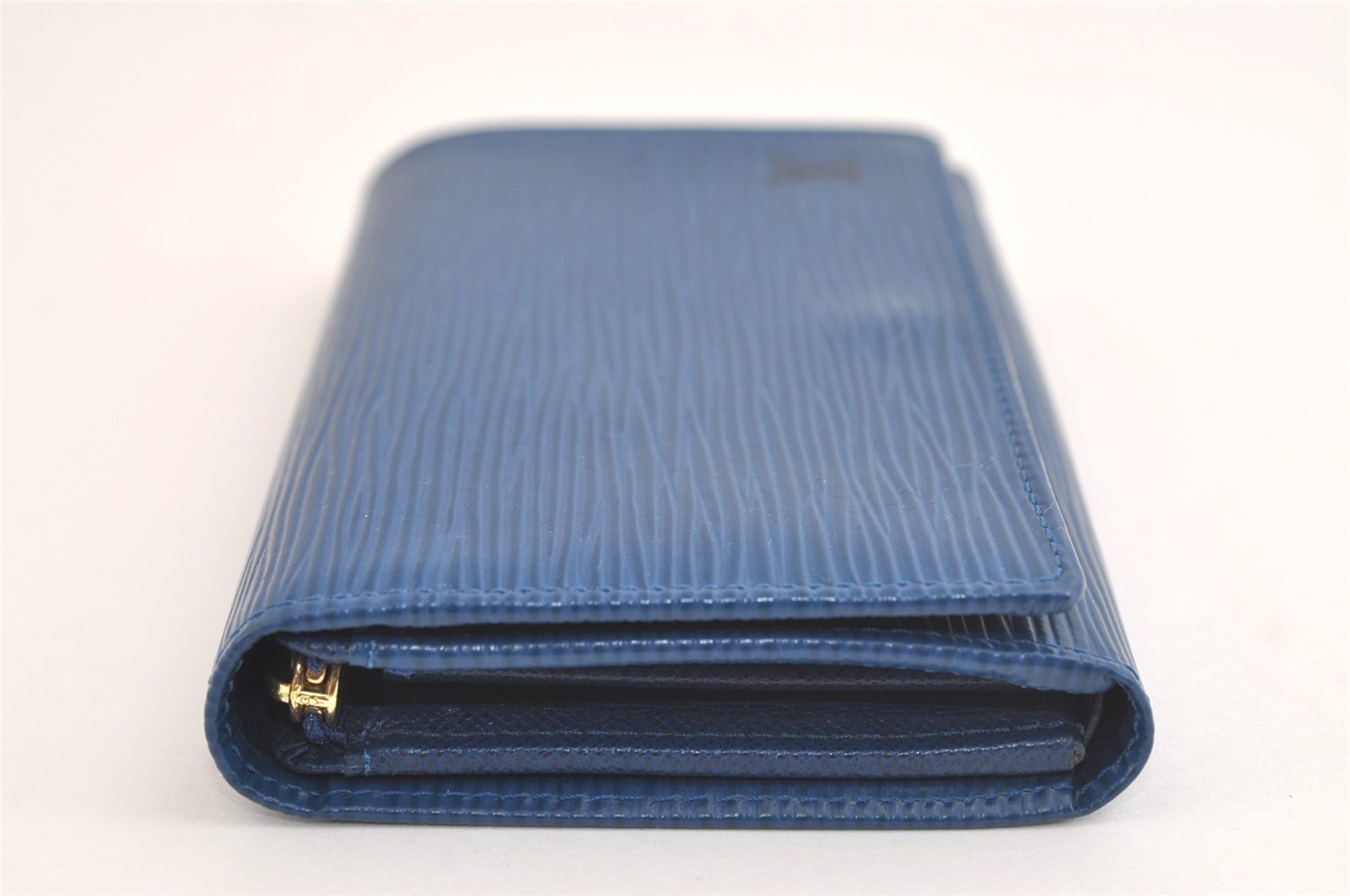 Auth Louis Vuitton Epi Porte Monnaie Billets Tresor Wallet Blue M63505 LV 4235K