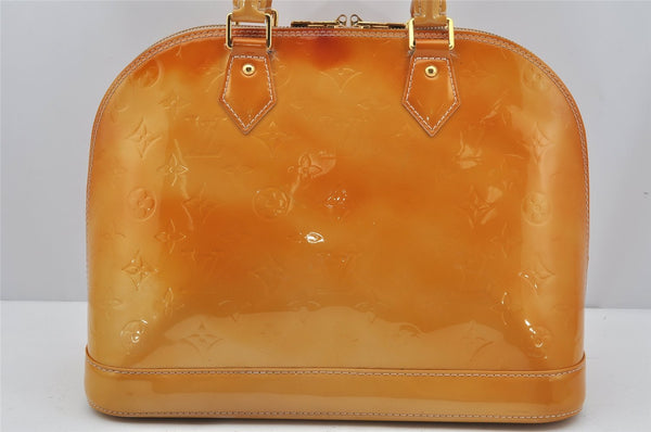 Authentic Louis Vuitton Vernis Alma PM Hand Bag Purse Yellow M91445 LV 4237J