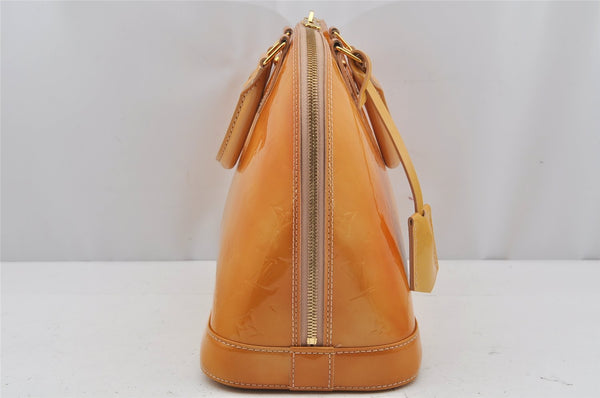 Authentic Louis Vuitton Vernis Alma PM Hand Bag Purse Yellow M91445 LV 4237J