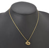 Authentic Christian Dior Gold Tone Rhinestone Chain Pendant Necklace CD 4237K