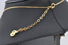 Authentic Christian Dior Gold Tone Rhinestone Chain Pendant Necklace CD 4237K