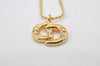 Authentic Christian Dior Gold Tone Rhinestone Chain Pendant Necklace CD 4237K