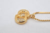 Authentic Christian Dior Gold Tone Rhinestone Chain Pendant Necklace CD 4237K