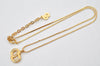 Authentic Christian Dior Gold Tone Rhinestone Chain Pendant Necklace CD 4237K