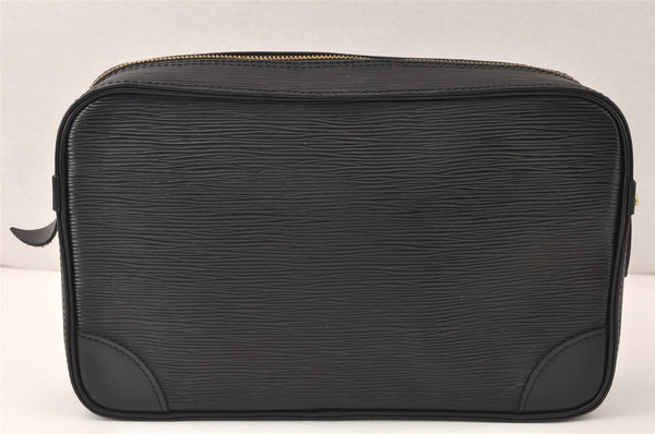 Authentic Louis Vuitton Epi Compiegne 28 Clutch Hand Bag Black SP Order LV 4238K