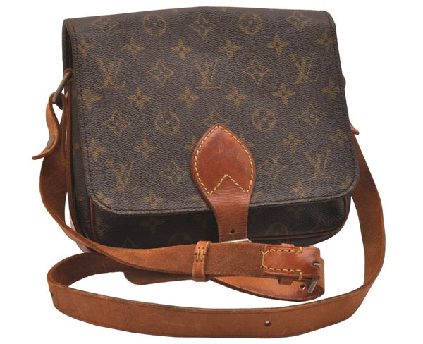 Authentic Louis Vuitton Monogram Cartouchiere MM Shoulder Bag Old Model 4239J