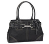 Authentic COACH Signature Hand Bag Purse Canvas Leather 10245 Black 4239K