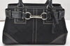 Authentic COACH Signature Hand Bag Purse Canvas Leather 10245 Black 4239K