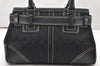 Authentic COACH Signature Hand Bag Purse Canvas Leather 10245 Black 4239K