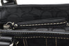 Authentic COACH Signature Hand Bag Purse Canvas Leather 10245 Black 4239K