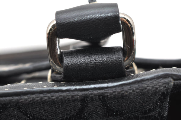 Authentic COACH Signature Hand Bag Purse Canvas Leather 10245 Black 4239K