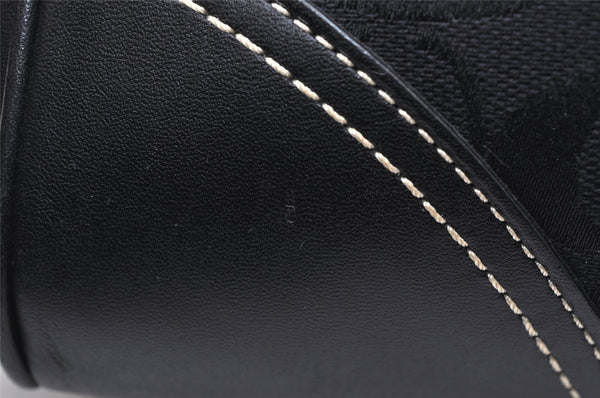 Authentic COACH Signature Hand Bag Purse Canvas Leather 10245 Black 4239K
