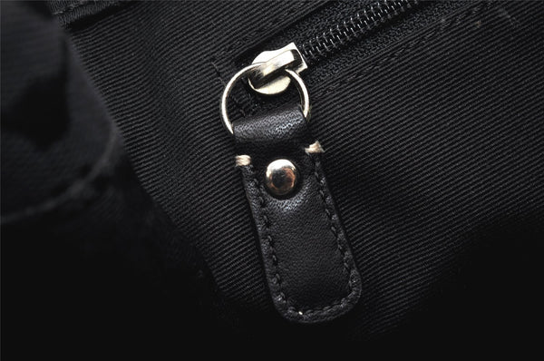 Authentic COACH Signature Hand Bag Purse Canvas Leather 10245 Black 4239K