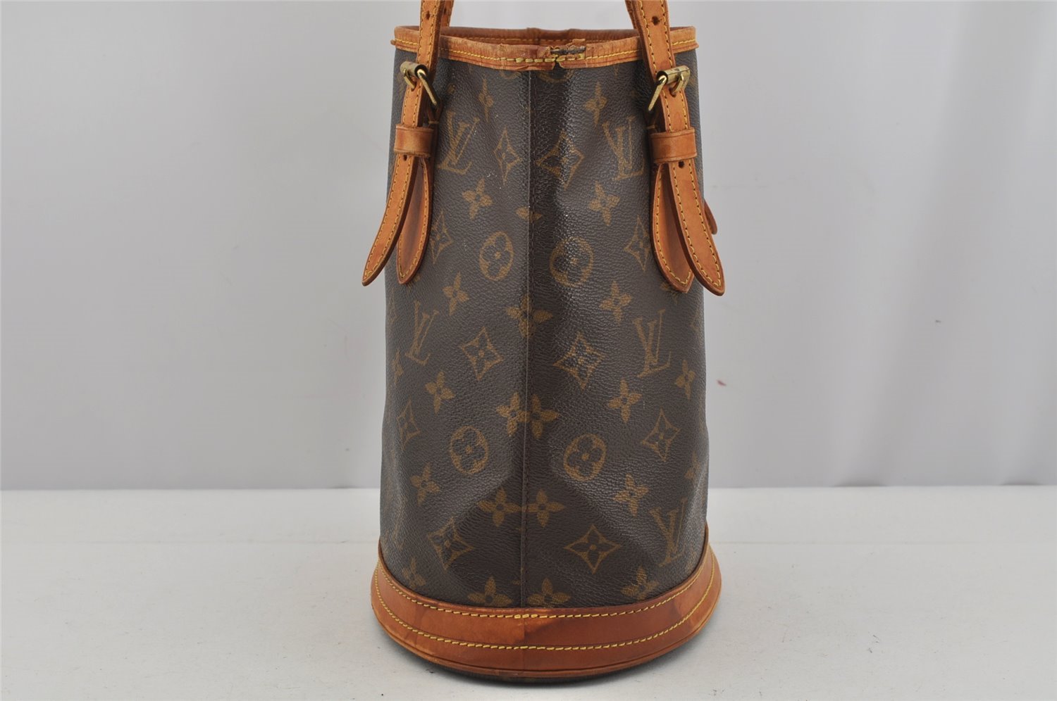 Authentic Louis Vuitton Monogram Bucket PM Shoulder Tote Bag M42238 Junk 4241J