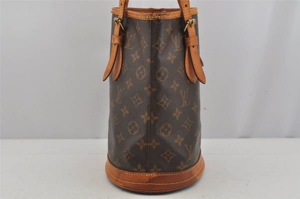 Authentic Louis Vuitton Monogram Bucket PM Shoulder Tote Bag M42238 Junk 4241J