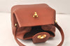 Authentic GIVENCHY Leather Vanity Hand Bag Purse Brown 4241K