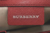 Authentic BURBERRY Vintage Nova Check Canvas Leather Hand Bag Beige 4242K