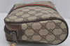 Authentic GUCCI Web Sherry Line Clutch Hand Bag GG PVC Leather Brown Junk 4243J