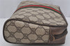 Authentic GUCCI Web Sherry Line Clutch Hand Bag GG PVC Leather Brown Junk 4243J