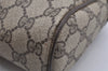 Authentic GUCCI Web Sherry Line Clutch Hand Bag GG PVC Leather Brown Junk 4243J